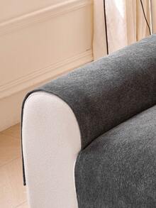 1件装四季舒适雪尼尔沙发垫套,现代简约防滑沙发座垫保护套,防尘可水洗沙发套,深灰色清新时尚,柔软不易褪色,宠物友好,适用于L型沙发和1/2/3/4人沙发 - 深灰色 - 查看 8