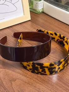 1 chiếc băng đô bản rộng kiểu cổ điển retro họa tiết đồi mồi, chất liệu acetate dày dặn, thời trang, đa năng, tối giản, thanh lịch, phụ kiện làm đẹp tóc tại nhà. - Nhiều màu - Xem 6