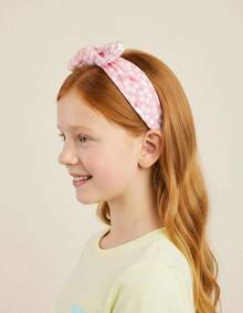 2入組女孩兔耳花布頭箍 - 彩色 - 查看 1