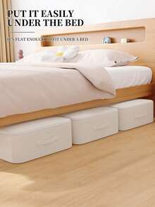 1pc Extra Wide Underbed Storage Box, Large Capacity Flat Drawer Design, Suitable For Storing Clothes, Blankets, Seasonal Wear, Saves Bed Frame Space, Multi-Purpose Storage Box For Home Wardrobe,Storage Organizer,Travel Essential - Multicolor - View 5