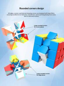 1pc 55mm 3x3x3 Magnetic Magic Cube, Puzzle Toy For Adults, Teens, Intelligence Development, Competition, Holiday Gift - Multicolor - View 9