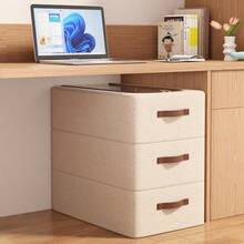 1pc Foldable Storage Box With Lid, Large Capacity Under-Bed Storage Box, Multi-Function Drawer-Style Shoe Cabinet, Clothes Storage Box, Shoe Storage Box, Foldable Storage Box, Wardrobe Organizer Box, Suitable For Storing Shoes, Jeans, With Handles On Both Sides, Dust-Proof And Moisture-Proof, Fully Utilize Underbed Space. Space-Saving, Can Also Be Used As A Storage Box On Top Of Cabinets, Suitable For Seasonal Storage. This Is A Space-Saving Storage Box, An Essential Item. - Khaki - View 8