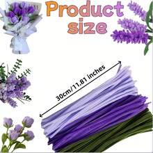 300支加厚花蕊，包含浅紫色、深紫色、军绿色三种不同颜色的花蕊，花蕊工艺套装，散装花蕊，艺术手工材料，可用于制作花朵、装饰品和创意DIY - 彩色 - 查看 2