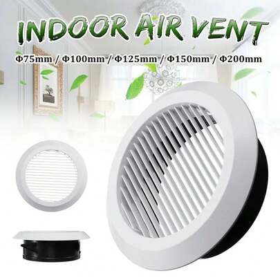 Rejilla Circular de ventilación interior, cubierta de tubo de salida de 75mm/100mm/125mm/150mm/200mm para baño, cocina y oficina TQDL