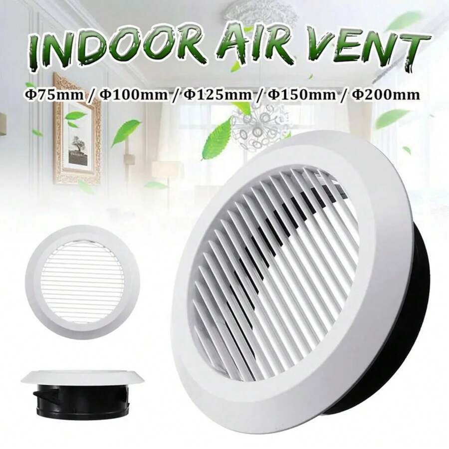 Rejilla Circular de ventilación interior, cubierta de tubo de salida de 75mm/100mm/125mm/150mm/200mm para baño, cocina y oficina TQDL - 75 milímetros - Ver 1
