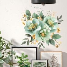 Green Floral Ink Painting Design Wall Sticker, Toilet Tank Sticker, Window Sticker, Home Wall Decor Sticker - FGR1844 - View 5