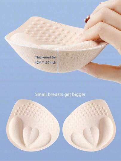 1 Pair Thick 4cm Bra Pads, Small Size Removable & Washable Push-Up Bra Inserts, Increase Bust Thickness, Bra & Lingerie Accessories