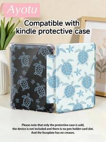 Ayotu Summer Sea Turtle Pattern Pen Slot Kickstand Flip Protective Case Suitable For A16/11/10/9/Air 7th 11inch/Air 5th/Kindle Paperwhite 11th/Kindle Paperwhite 12th Gen 2024, Also Fits Galaxy Tab A9, Personalized Gift, Back To School Gift - Multicolor - View 9