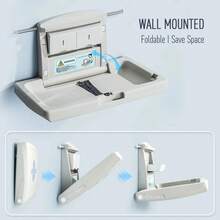 Cambiador De Pañales Horizontal Bebe Plegable Pared Comercia Blanco Mesa De Cuidado Del Bebé - Gris Claro - Ver 4