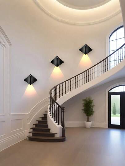 1个/3个新款魟鱼造型装饰壁灯，带动作感应器，适用于卧室、门廊、阳台、走廊等场所的家居装饰夜灯，也可用于床头柜、浴室、厨房、展示柜等场所的快速感应照明。