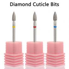 1/3pcs Cone Diamond Nail Drill Bits Pro Cuticle Clean Bit For Nail Drill Dead Skin Cuticle Cleaner Nail Tool - Multicolor - View 1