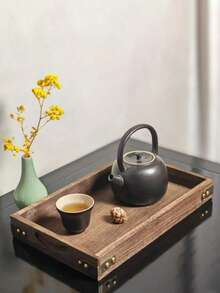 Rectangular Serving Tray, Dining Room Kitchen Storage Tray, Display Platter For Tableware, Jewelry, Tea Cups, Fruit, Snacks, Home Living Room Coffee Table - 1Pcs - View 2