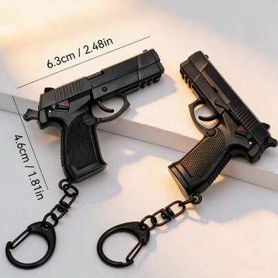 1 pieza Llavero con forma de pistola táctica, mini arma decorativa portátil desmontable, regalo para madre, padre, graduación y maestro