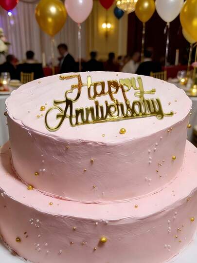 3pcs Elegant Gold Cake Toppers, Suitable For Various Celebration Occasions Such As Weddings, Anniversaries, Birthdays, Easter, Mother's Day And Corporate Milestones