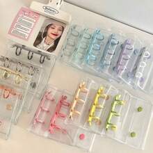1 Pc Double Buckle A8 3 Inch Single Slot Mini 3-Hole Loose Leaf Notebook Minimalist Transparent Card Storage Book - Multicolor - View 11