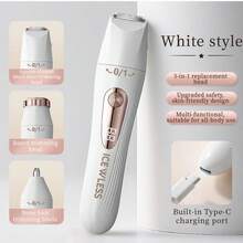 1pc Multifunctional Shaver, 3-In-1 Ladies' Shaver, USB Rechargeable, Smart LCD Display, Home Underarm Epilator, Ladies' Home Eyebrow & Nose Hair Trimmer, Battery Capacity: 150mAh - Digital Display - View 13