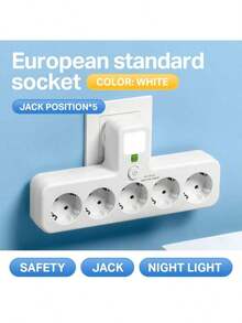 Durable 2/ 3 / 4 Plugs EU Plug Outlet Type-C Ports Universal Wall Power Wall Mounted Adapter Home Offices - EU E Type Plug(220-240V) - View 16