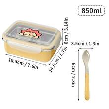 2-Compartment 304 Stainless Steel Lunch Box With Spoon, 530/850Ml Microwave Heatable Bento Box, Reusable Fruit Salad Food Container, Sealed Leak-Proof Lunch Container, Suitable For Students & Adults To Use At School, Office, Travel, Picnic,Back To School - Multicolor - View 14