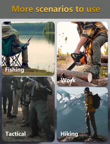 Men's Lightweight Waterproof Hiking Pants, Tear-Resistant Tactical Work Pants With Belt & 7 Pockets Outdoor Quick Dry - 灰色 - 查看 5