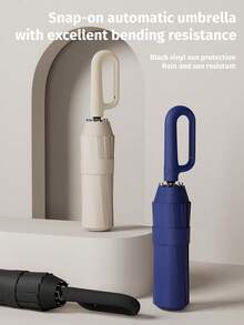 1把自動折疊傘附扣環，方便攜帶。更大、更厚、更堅固。適合男女使用，便攜防風防雨，雙層保護，多色可選，夏季遮陽、海灘、旅行，春夏首選 - 彩色 - 查看 2