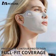 mohuan Máscara facial de protección UV de seda de hielo para golf y running para mujeres, máscara facial de protección solar de seda de hielo, visera solar anti-UV para mujeres, máscara facial transpirable de protección solar para deportes al aire libre - Multicolor - Ver 1
