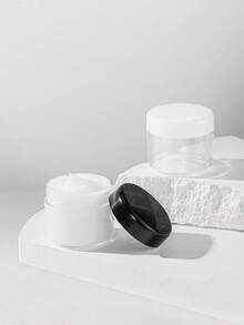 10pcs Round Plastic Cosmetic Jars With Lids, Suitable For Storing Liquids, Creams, Samples, Jewelry And Gems - Black - View 5