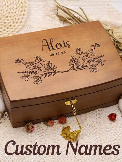 Personalized Wooden Jewelry Box, Customized Retro Jewelry Box, Personalized Wooden Jewelry Box With Lock And Key, Elegant Retro Gift For Her, Jewelry,Jewelry Boxes,Gift For Her,Personalized Box,Gift For Mom,Birthday Gift,Personalised Gifts,Valentine Day Gift,Wooden Memory Box,Jewelry Box,Jewelry Organizer,Christmas Gift,Custom Jewelry Box