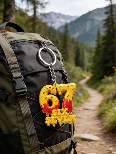 2d Flat, 1pc Blue 67 Six Seven Keychain - With A 67 Number Design With,Compatible With Backpacks, Keys, Wallets - Cute Style Keyring,Perfect For Bags & Car Keys, Perfect For Car Keys, Backpacks & Bags , Bag Pendant, No Batteries Needed, Valentine's, Functional Vehicle Accessory, Women's Wallets And Mobile Phone Accessories, Giving To Friends, Family,Girlfriends, Partyaccessories, Souvenirs,2d Flat