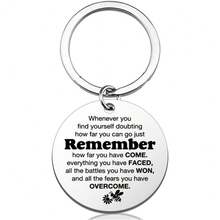 1个励志钥匙扣，送给女性的礼物，激励钥匙扣，鼓励礼物，送给家人朋友，圣诞节生日礼物 - 銀色 - 查看 1