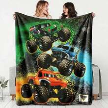 Monster Jam Monster Truck Flannel Blanket, Soft & Warm Fiber Throw, Ideal Gift For All Seasons-280GSM - Nhiều màu - Xem 1