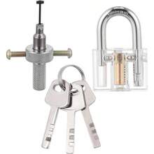 Disc Detainer Lock Pick Tool With Transparent Blade Practice Lock - Leaf Padlock - View 2