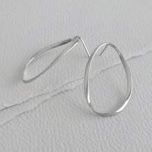Minimalist Fine Jewelry 925 Sterling Silver 18k Gold Plated Irregular Twist Hollow Out Front Oval Stud Earring - Oval Stud Earring - View 13
