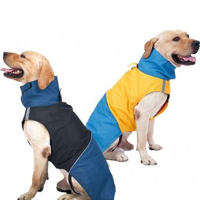 Waterproof Dog Jacket For Small Medium Large Dogs,Dog Rain Jacket With Harness Built-In,Lightweight Reflective Dog Slicker