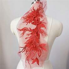 1Pc Flower Pearl Embroidery Applique Patch Sew On Hat Clothes For DIY Lace Fabric 47*16CM - Multiple Styles - View 14