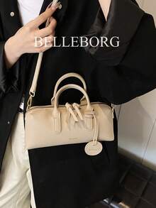 BELLEBORG Tas Tangan Wanita Elegan, Serbaguna, dan Bertekstur Gaya Vintage - Krem - View 6