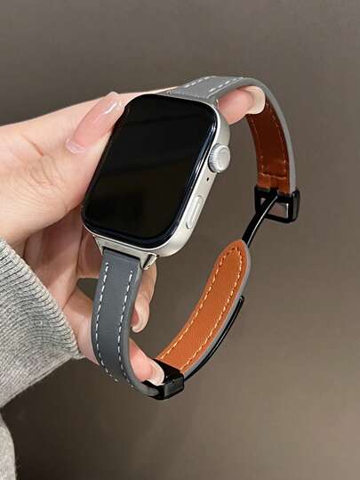 1pc Women's Litchi Grain Leather Magnetic Strap, Suitable For Huawei Watch Fit 1/Fit 2/Fit 3/Fit 4/Fit 4Pro Wristband