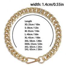 Metallic Link Chain Dog Necklace Personalized Punk Style Pet Collar Fashion Accessories For Small Dogs Cats NID0 - Gold - View 2