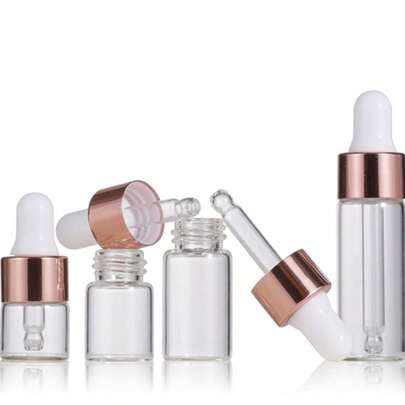 Rose Gold Glass Dropper Bottles For Essential Oil Decanting, Ideal Christmas Gift, Suitable For Winter, School & Office Supplies, Home, Christmas, Halloween, Mother's Day, Valentine's Day, Dorm, Office Decor, Outdoor Use, Winter Gifts, Couple Gifts, Ladies' Parties, Easter, Carnival, Oktoberfest, Carnival In Brazil, St. Patrick's Day, Wedding, Christmas Party Favors, And Daily Use