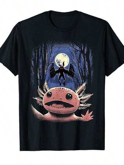 Afraid Acrotel Takes A Selfie With A Mothman Monster Crypto Creature T-Shirt.