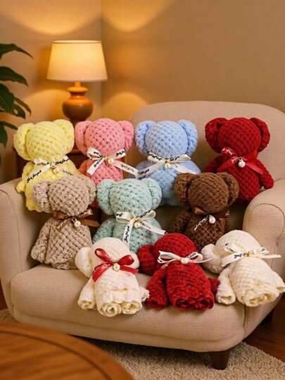 3/6/20 piezas Toallas con forma de oso adorables, toallas faciales suaves y creativas, regalos para cumpleaños/boda/decoración de baño/fiesta/vuelta al colegio, toallas esenciales para salón/hotel/hogar, cuidado de la piel