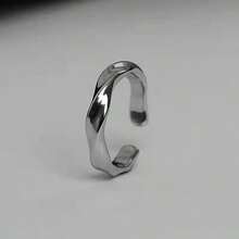 1 pieza Anillo de infinito Moebius minimalista, anillo geométrico de un solo dedo para uso sin compromiso - geometría - Ver 9