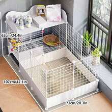 Avtagbar och monterad inomhuskaninbur med bricka, lätt att rengöra, kaninvilla för hemmabruk, marsvin och små husdjursstaket - Multifärgad - Visa 13