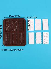 1 pieza Molde de barra de chocolate de silicona 6 en 1, molde de silicona apto para hacer derretidos de cera, barras de proteínas y barras de energía caseras antiadherentes - Multicolor - Ver 12