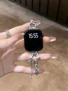 Compatible With Apple Watch Girly Star Diamond Pendant Adjustable Strap For Ultra/SE 2/SE 1/Series 11/10/9/8/7/6/5/4/3/2/1, 38/40/41/42/44/45/46/49mm - White - View 5