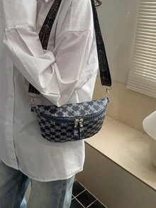 大容量日常通勤百搭女士时尚精致斜挎包 2026 新款 - 藍色 - 查看 6