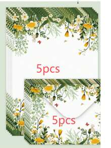 1 Set Envelope & Letter Paper Set, Vintage Butterfly & Floral Design, Creative Love Letter, High-Quality Stationery - A - View 5