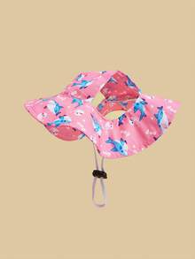 1pc Cute Polyester Wind-Resistant Sun Hat, Ear-Exposed Design, Anti-Shedding, Adjustable Sun Protection, Suitable For Small Pet Dogs To Wear Outdoors All Year Round - Blue - View 32