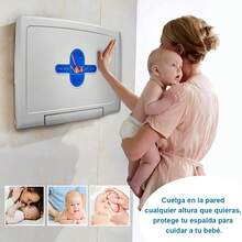 Cambiador De Pañales Horizontal Bebe Plegable Pared Comercia Blanco Mesa De Cuidado Del Bebé - Gris Claro - Ver 7