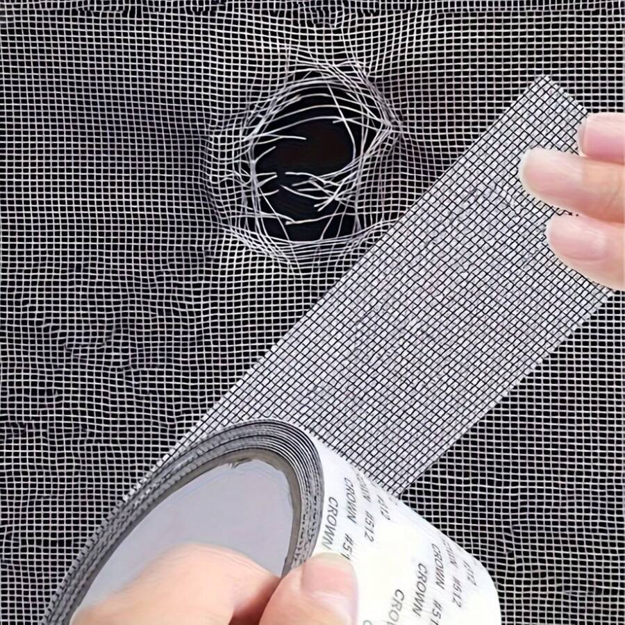 1 Rollo de cinta reparadora de malla autoadhesiva para pantalla de ventana, cubierta de fibra de vidrio para puertas y ventanas, repara agujeros y rasgaduras, a prueba de insectos, para el hogar y la oficina, longitud 2.5m/98.4in - Multicolor - Ver 1