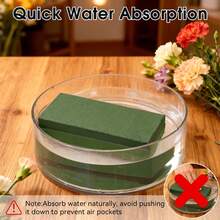 6pcs Green Plant Dry & Wet Floral Foam Blocks, Suitable For Flowers & Artificial Flowers Decoration, Wedding, Home, Gardening (Size: 5.5" L X 3.1" W X 1.6" H) - Green - View 4